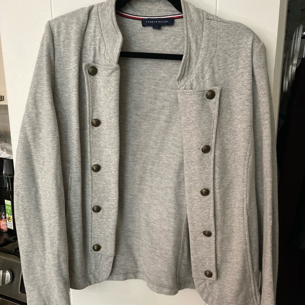 Grey Tommy Hilfiger military style jacket XXL